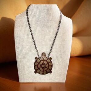 Vintage Necklace Turtle Brass,Browns,Tans by Golden Hands by Lee Bernay NWT